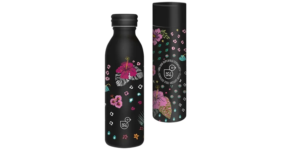 Ars Una Black Hibiscus duplafalú fém kulacs díszdobozban 600ml Prémium