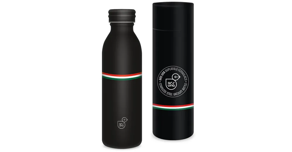 Outlet Ars Una Flag Black Magyar zászlós duplafalú fém kulacs díszdobozban 600ml