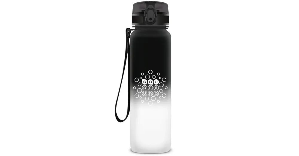 Ars Una Fekete-fehér BPA-mentes motivációs kulacs 1000ml Korlátozott ajánlat