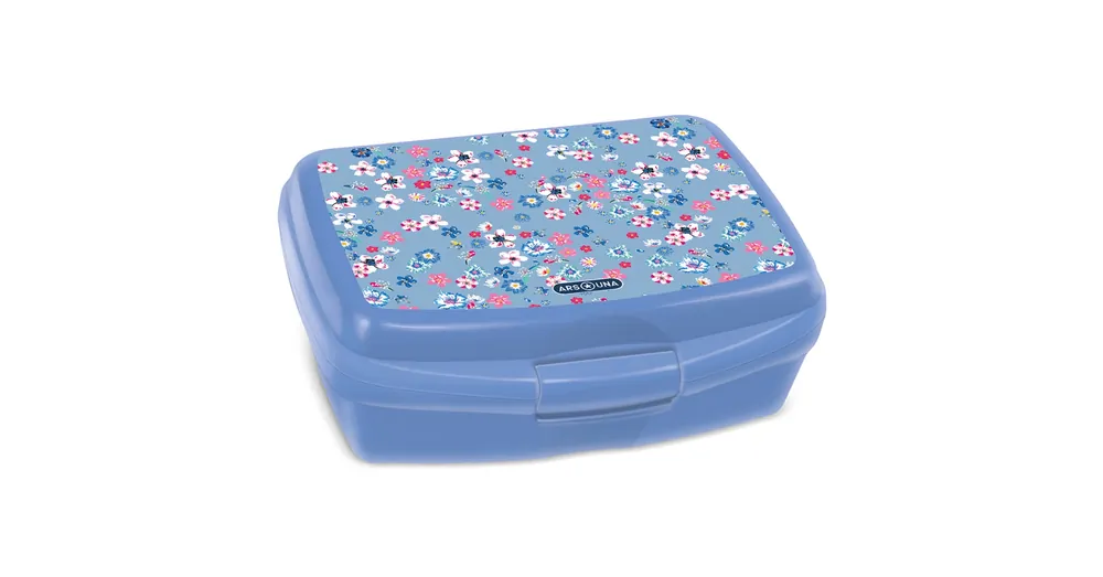 Ars Una Pearl Blossom Blue virágos uzsonnás doboz 16,5×6x13,5 cm Akció