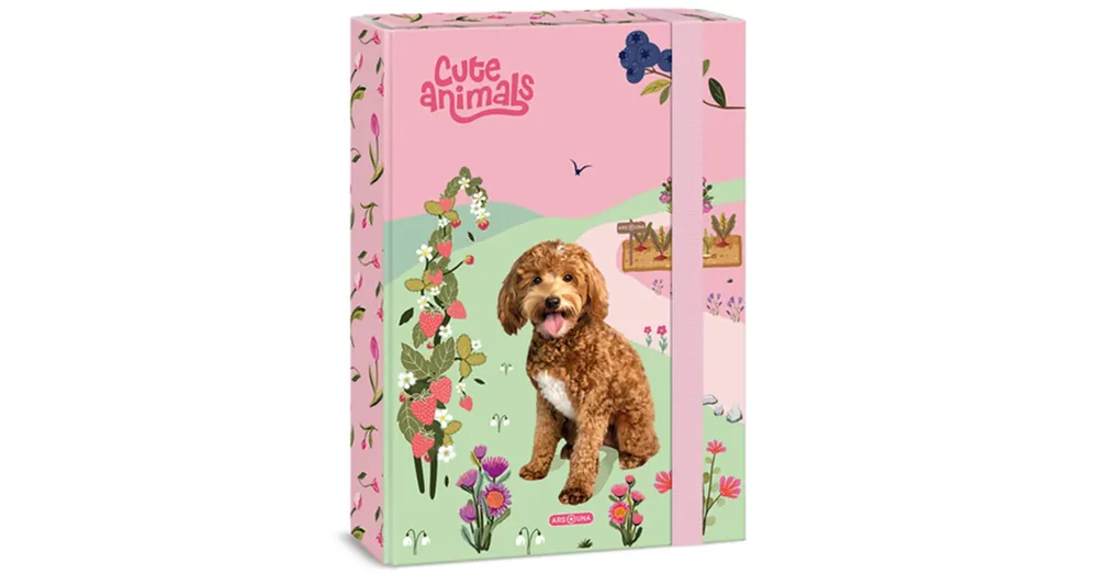 Expressz szállítás Ars Una Cute Animals-doggie gumis füzetbox Ars Una Cute A/4-es