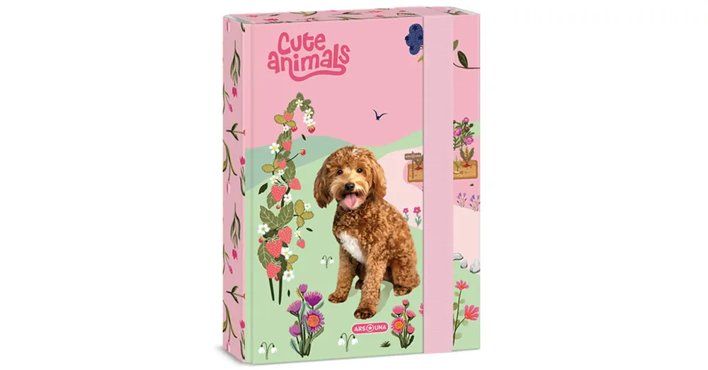 Ars Una Cute Animals-doggie gumis füzetbox A/5 Különleges ajánlat