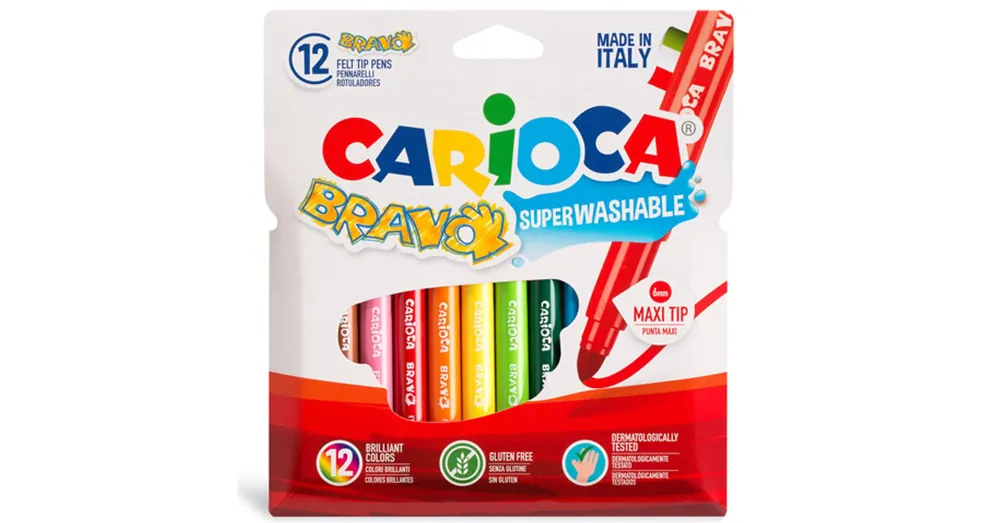 Akciós ár Színes maxi filctoll 12 db-os – Carioca
