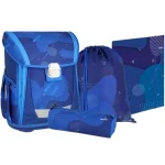 Alacsony ár Spirit Blue Cloud kék iskolatáska, hátizsák 4 db-os szett 41×20×32 cm