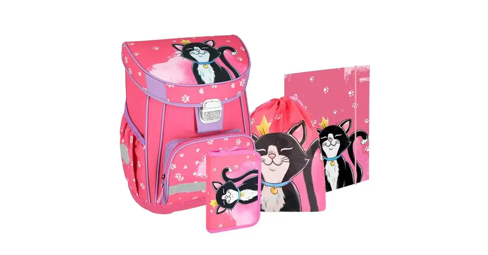 Spirit Cat Queen fekete cicás iskolatáska, hátizsák 5 db-os szett 38×17×28 cm Szuper akció