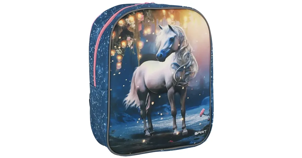 Szuper akció Spirit White horse lovas 3D mintás lekerekített ovis hátizsák 30×25×12 cm