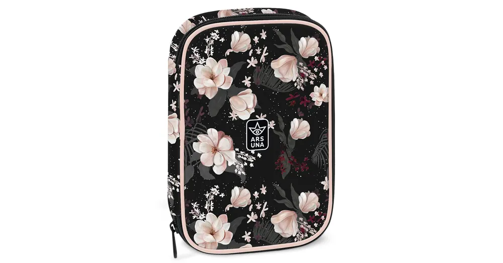 Ars Una Flowery Black többszintes tolltartó 15,5×22,5×4,5 cm Szezonális akció