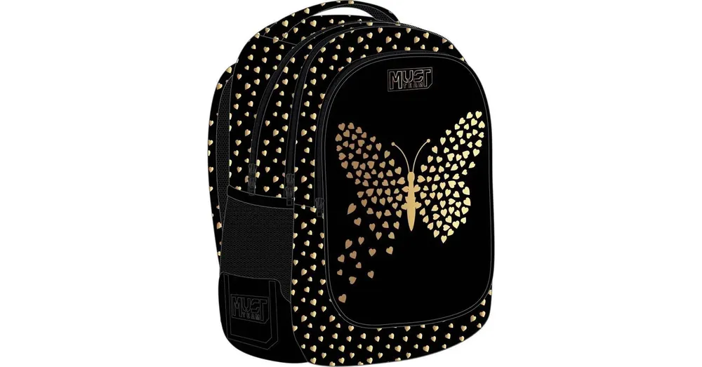 Vedd meg online Luna Must pillangós fekete hátizsák 3 rekeszes 32×18×43 cm