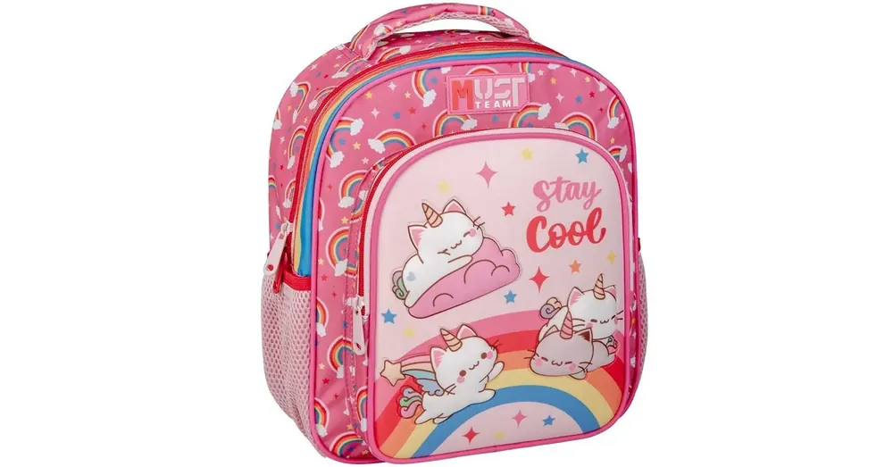 Luna Must Team unikornis cicák lekerekített 2 rekeszes ovis hátizsák 27×10×31 cm Kiárusítás