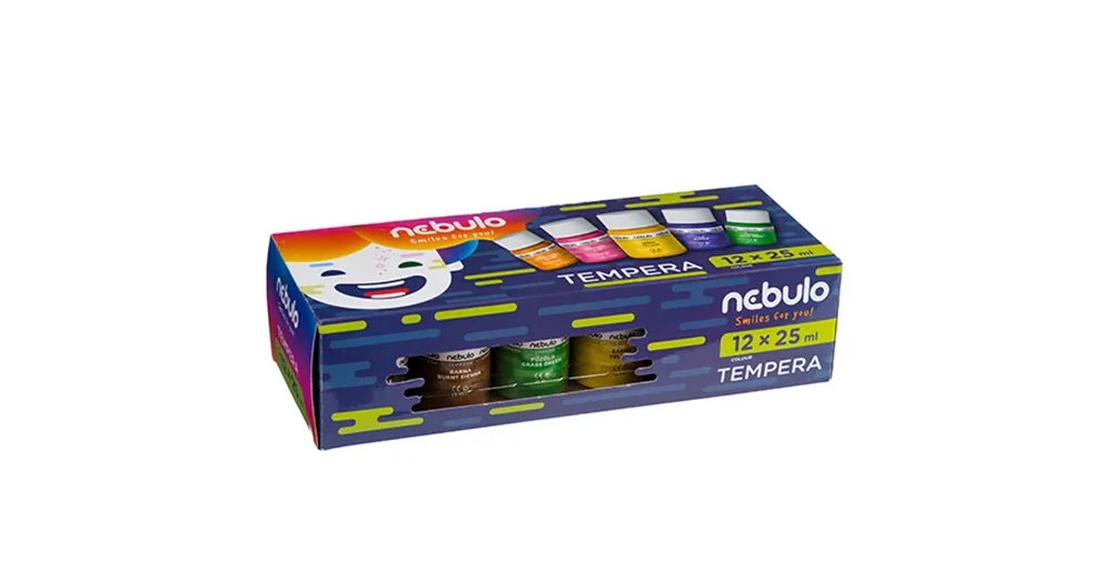 Nebulo Színes tempera készlet 25ml-es tégelyben 12 db-os szett Biztonságos fizetés