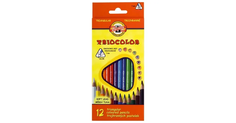 Expressz szállítás ICO Koh-I-Noor Tricolor háromszögletű színes ceruza szett 12 db-os