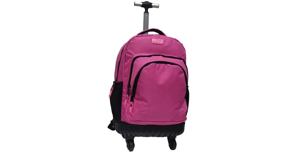 Luna Must Team Pink 3 rekeszes gurulós iskolatáska, hátizsák 31×24×45 cm Gyors kiszállítás