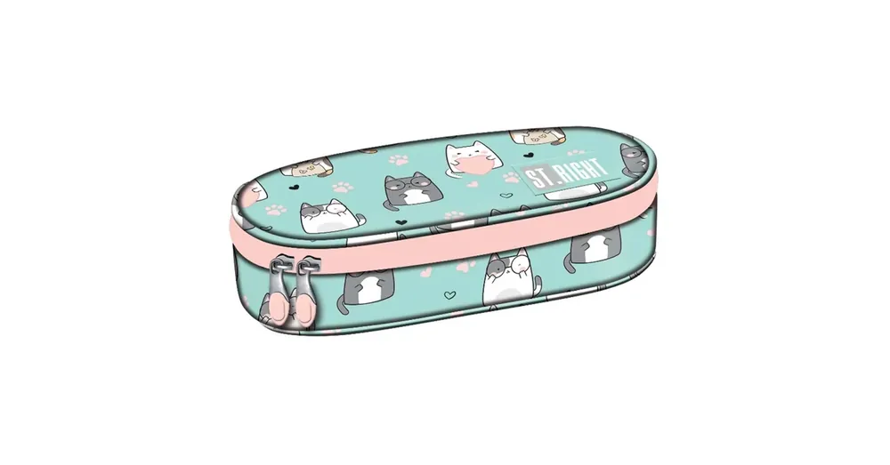 St.Right Charming Cats ovális tolltartó PC01 23×9,5×6 cm Prémium