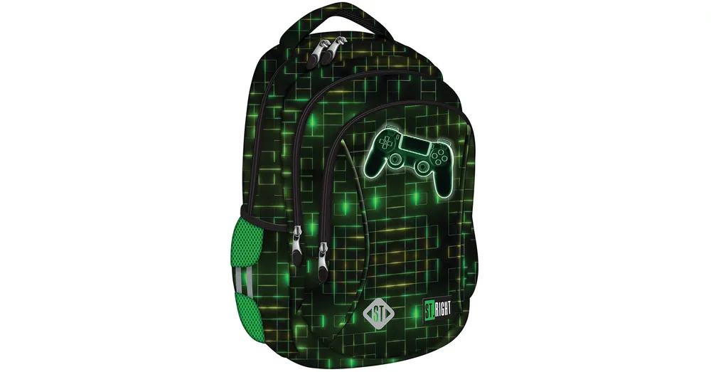 Olcsó St.Right Neon gamer kontroller mintás iskolatáska, hátizsák BP26 39×27×17 cm