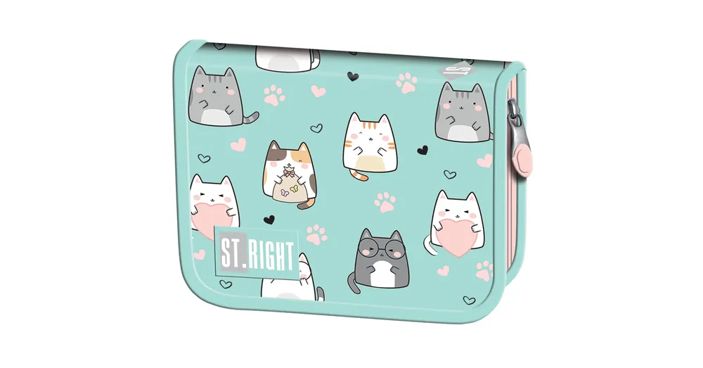 Kedvezményes ár St.Right Charming Cats cicás kihajtható tolltartó PC03 20,5×14×3,5 cm