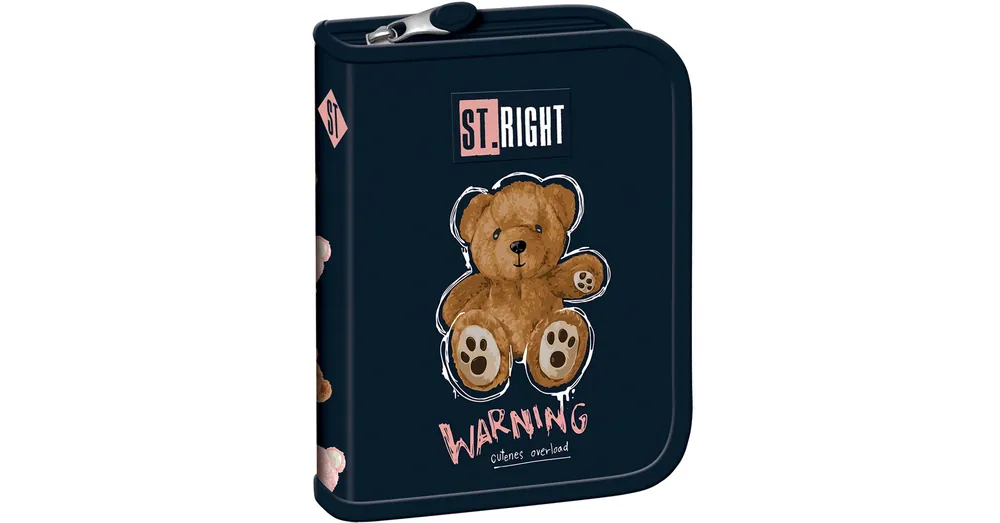 St.Right Teddy bear maci mintás kihajtható tolltartó PC03 20,5×14×3,5 cm Expressz kézbesítés