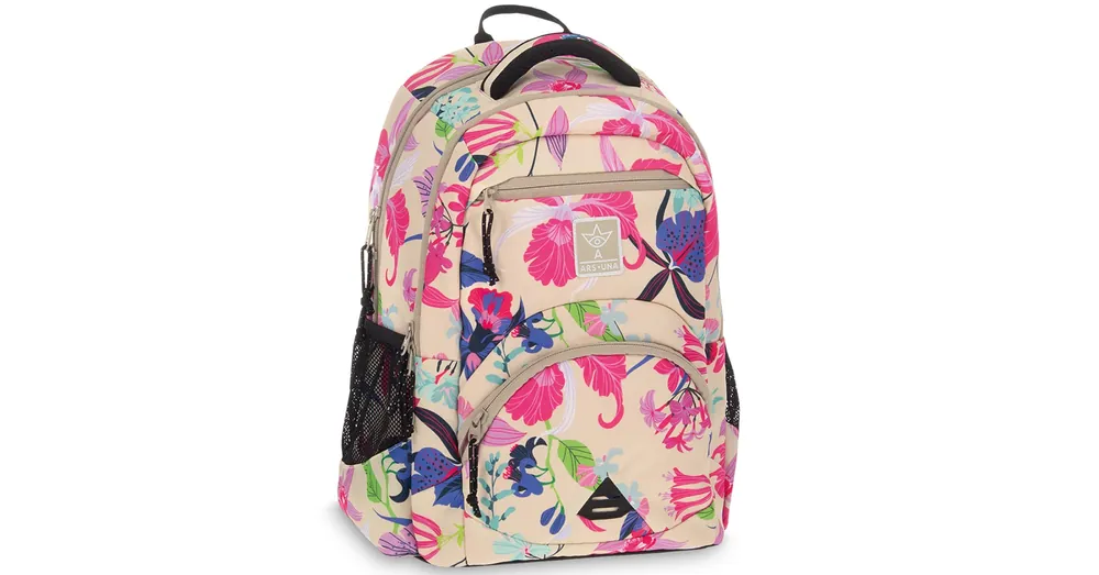 Akciós ár Ars Una Beach flowers virágos ergonomikus iskolatáska, hátizsák 33×45×24 cm