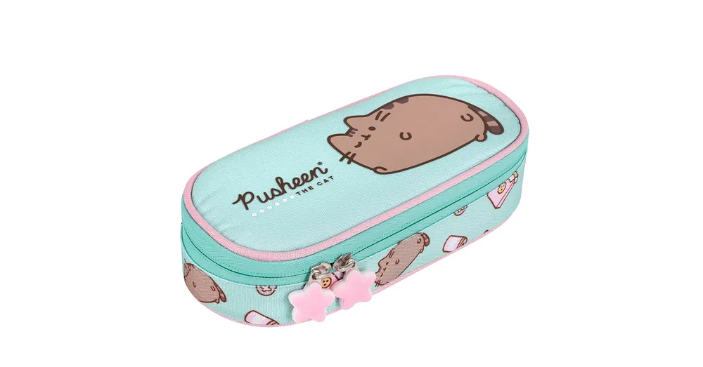 Pusheen cicás ovális tolltartó türkiz színben 23 cm Biztonságos fizetés