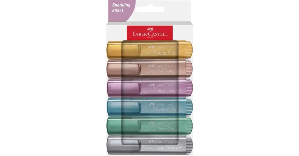 Faber-Castell 1546 Metál 6 db-os szövegkiemelő filctoll szett Gyors szállítás