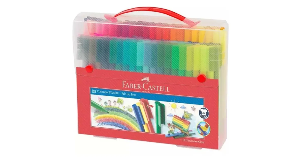 Outlet Faber-Castell Connector Filctoll Készlet – 80 db-os szett praktikus műanyag tárolóban