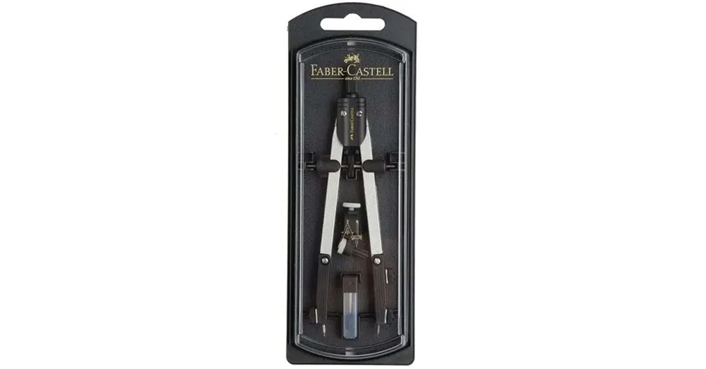 Kiárusítás Faber-Castell Gyorsállítású Körző Készlet – 3 részes, ezüst színben univerzális adapterrel