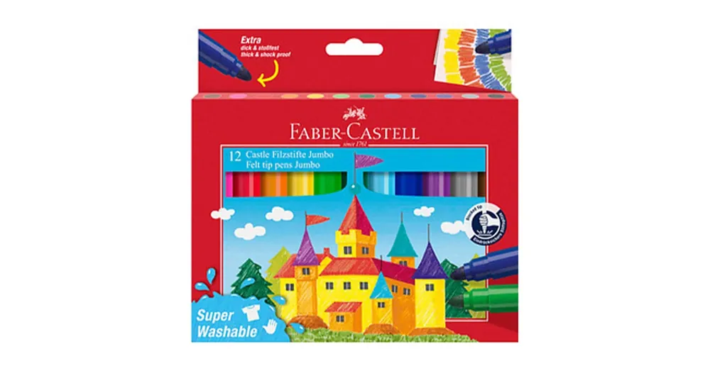Faber-Castell Kimosható 12 db-os Jumbo filctoll szett Prémium