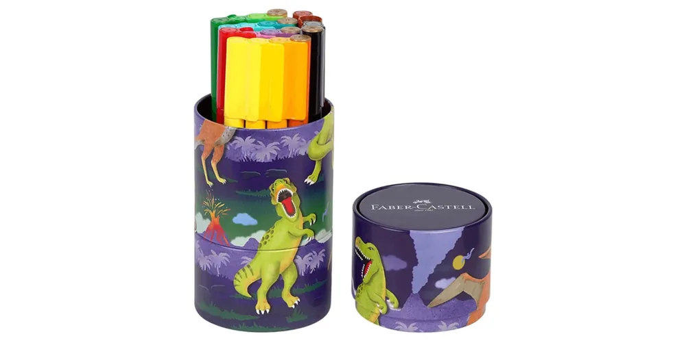 Ne maradj le Faber-Castell Connector Filctoll Készlet – 20 db-os Dínós hengeres dobozban