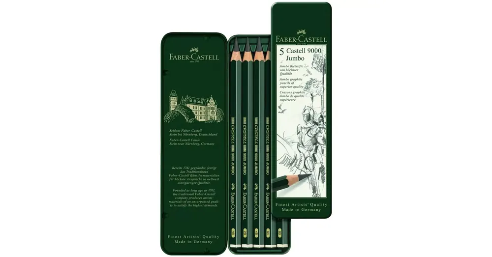 Faber-Castell 9000 Jumbo grafitceruza fém dobozban 5 db-os szett Végkiárusítás