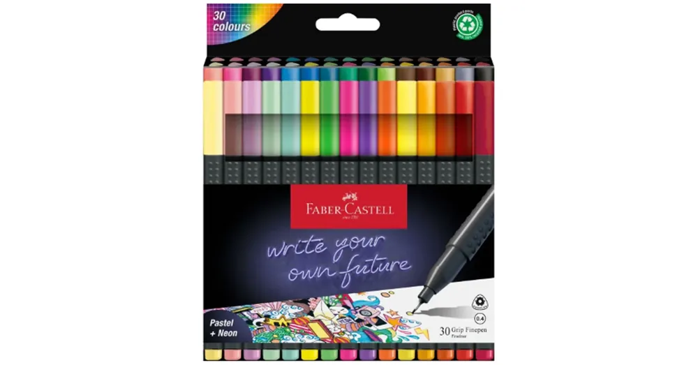 Szuper ajánlat Faber-Castell Grip színes 30 db-os tűfilc készlet 0,4 mm