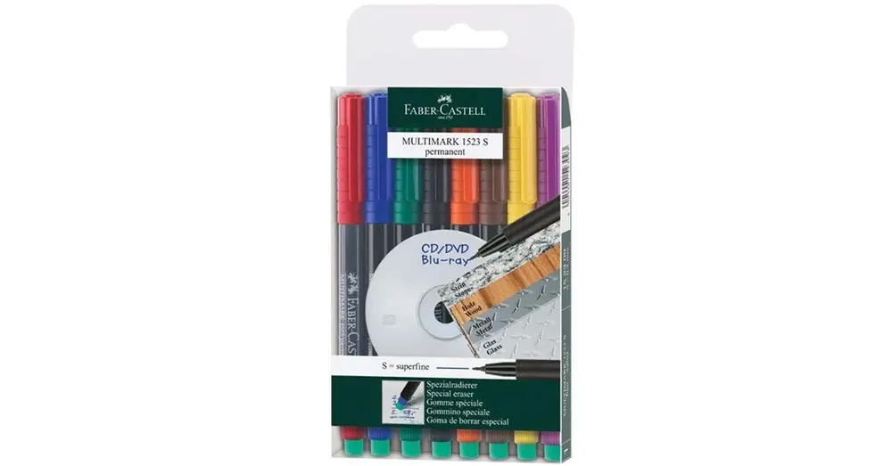 Biztonságos fizetés Faber-Castell Multimark S Alkoholos Filctoll Készlet 8 szín 0,4 mm