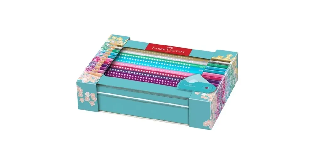 Prémium Faber-Castell Sparkle színesceruza szett – 20 darabos fém díszdobozos