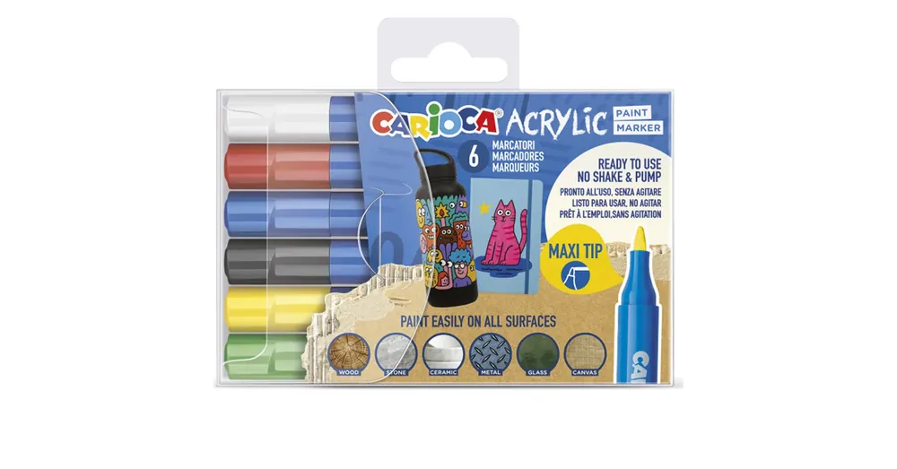Acrilyc Akril Maxi marker 6 db-os szett – Carioca Legjobb ár