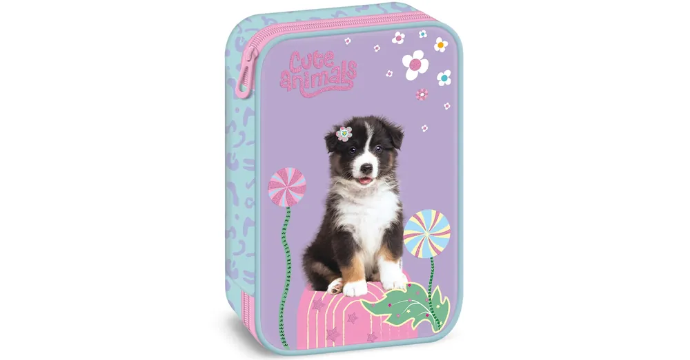 Ars Una Cute animals Aussie kutyás többszintes tolltartó 15,5×22,5×4,5 cm Gyors szállítás