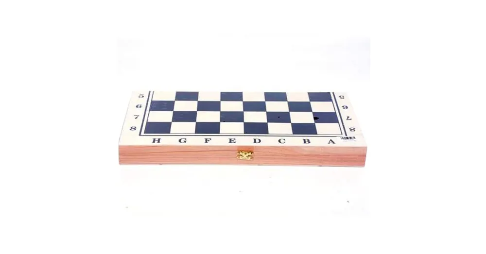 Fa sakk, festett táblával műanyag figurákkal 24×24 cm Kihagyhatatlan ajánlat