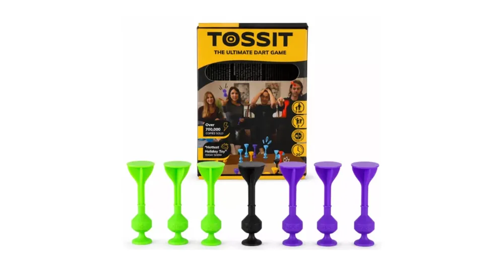 Exkluzív ajánlat Tossit Starter Pack lila-zöld szilikon tapadókorongos darts társasjáték