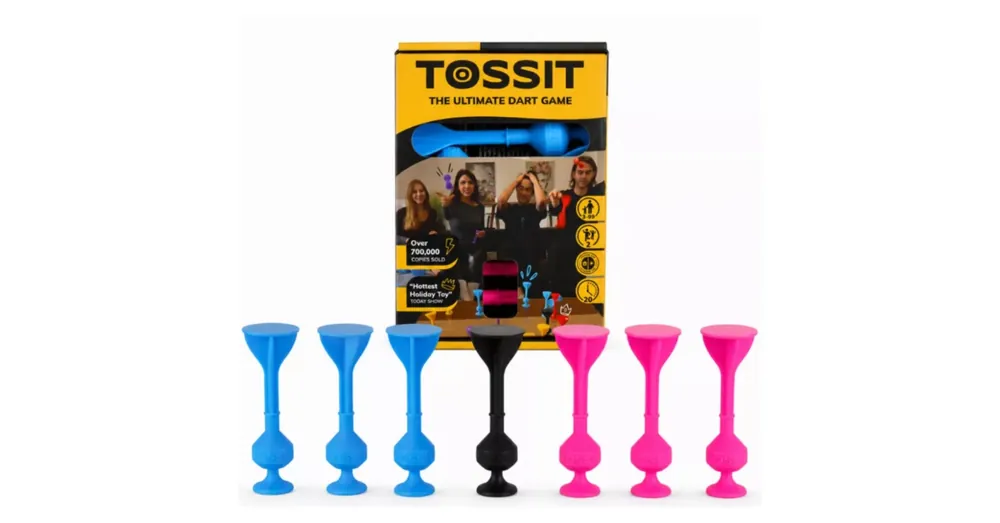 Olcsóbb Tossit Starter Pack rózsaszín-kék szilikon tapadókorongos darts társasjáték