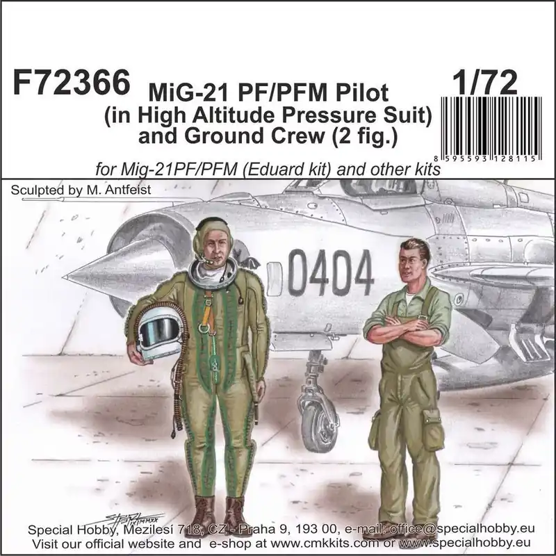 Vedd meg most CMK MiG-21 PF/PFM Pilot (in High Altitude Pressure Suit) and Ground Crew (2 fig.) 1 72 (129-F72366)