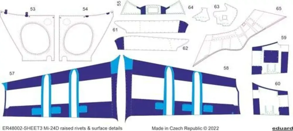 Eduard Accessory Mi-24D raised rivets surface details 1/48 1 48 (ER48002) Végkiárusítás