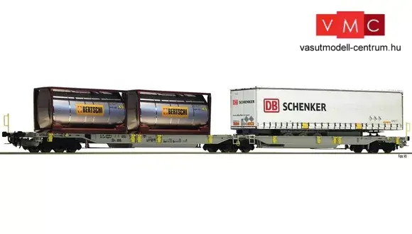 Fleischmann 825004 Konténerszállító iker-zsebeskocsi, Sdggmrs25 - T2000, AAE, Bertschi / DB-Scenker (E6) (N) Szuper ajánlat
