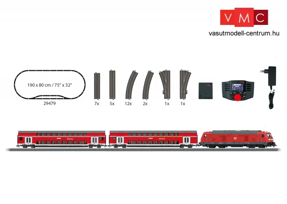 Märklin 29479 Digitális kezdőkészlet Dízelmozdony BR 245, Regional-Express emeletes személyvonattal, DB-AG (E6) (H0) - C-Gleis pálya, Mobile Station vezérlés - AC Olcsó
