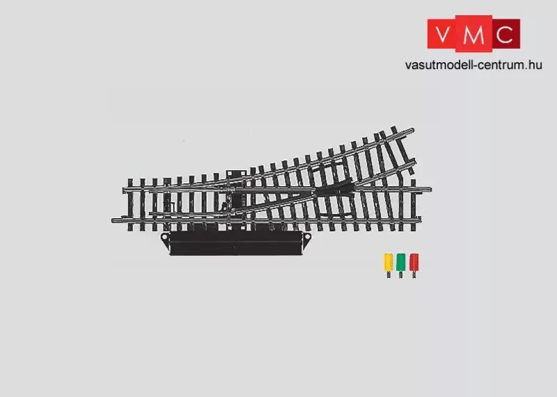 Märklin 2262 Balos váltó 168,9 mm / r424,6 mm, 22° 30‘ - elektromos állítóművel, K-Gleis (H0) - AC Árengedmény