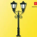 Expressz kézbesítés Viessmann 6073 Parklámpa, kétkaros fekete - melegfehér LED (H0)