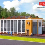 Azonnali szállítás Vollmer 7605 Modern villanymozdony fűtőház, kétállásos (N)
