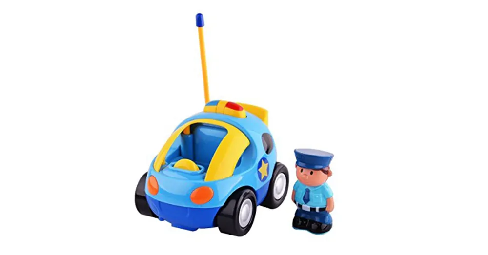 Olcsóbb Mesefigurás elemes távirányítós autó kicsiknek - rendőrös cartoon car