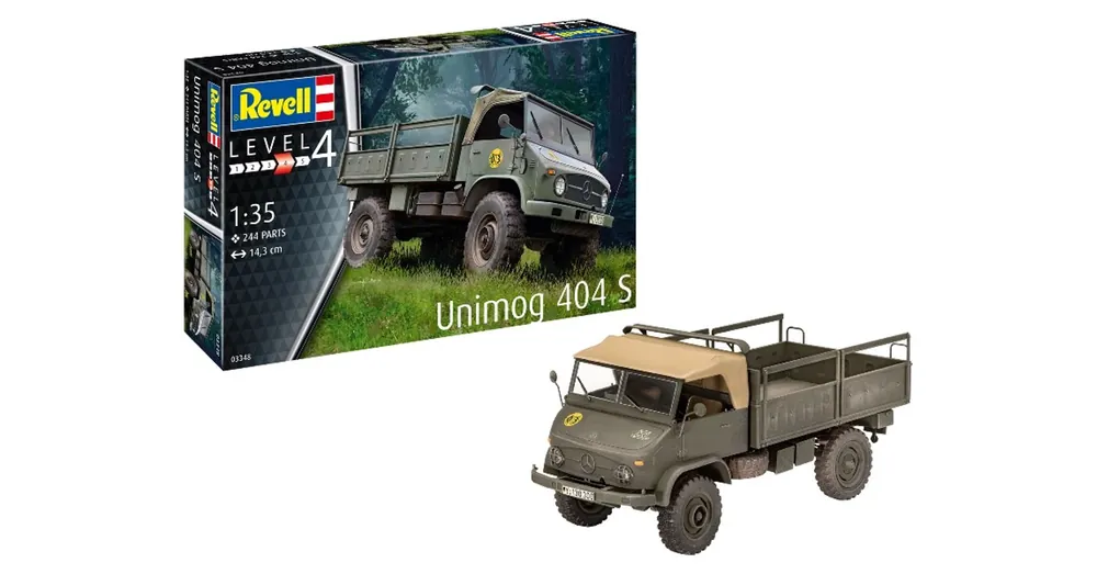 Árcsökkenés REV-3348 Revell 1 35 Unimog 404 S harcijármű makett