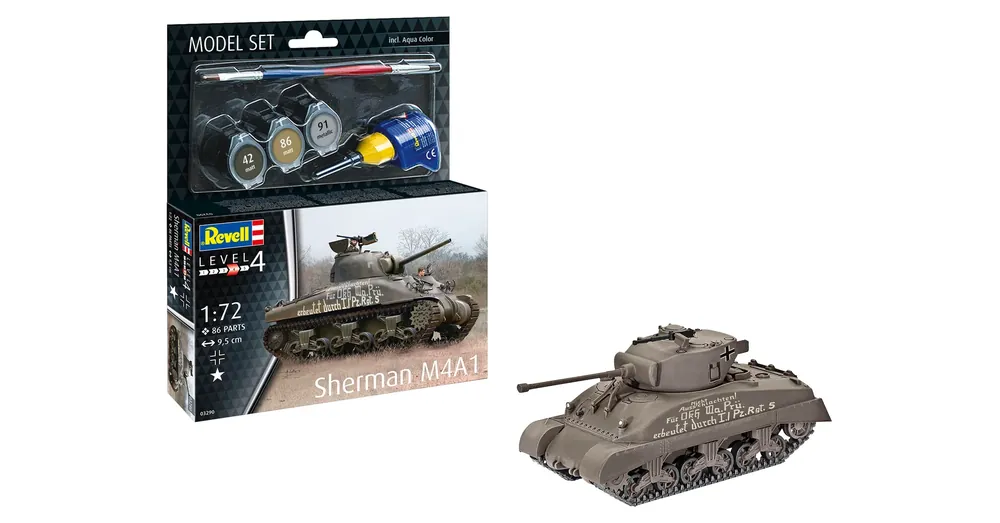 Bestseller REV-63290 Revell 1 72 Sherman M4A1 makett készlet kiegészítokkel