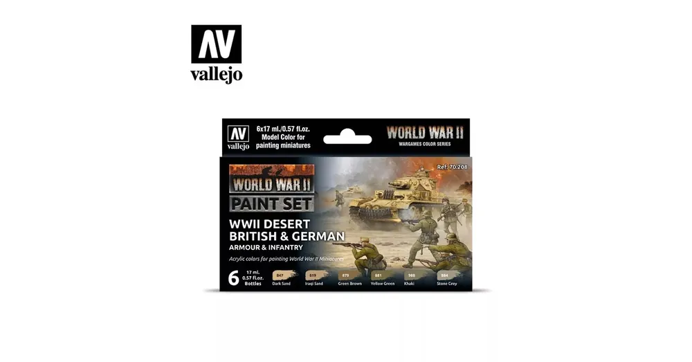 70208 Model Color - WWII Desert British German Armour Infantry Paint set Azonnal elérhető