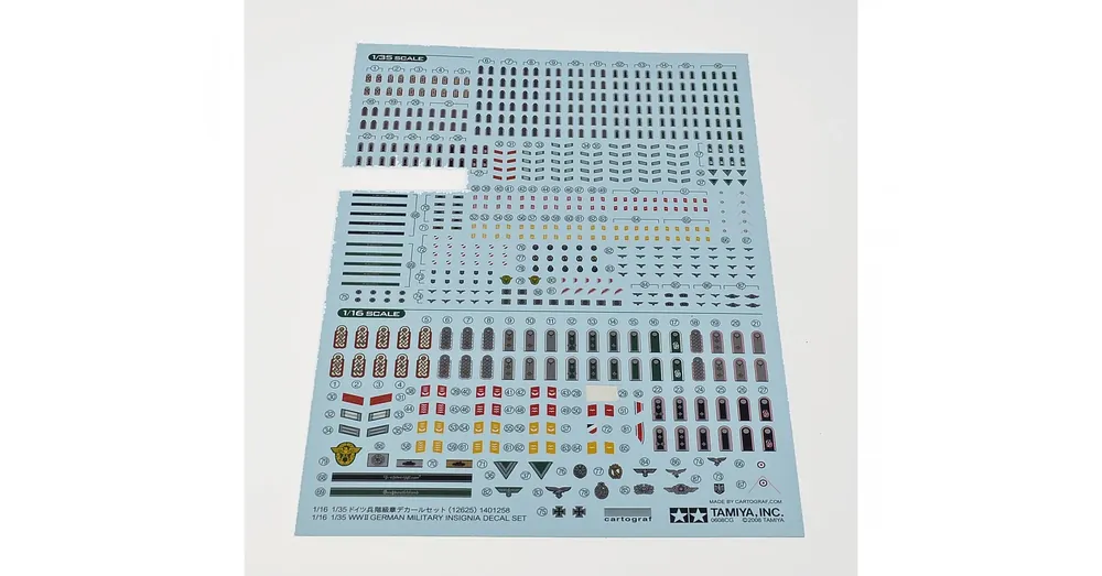 Ne maradj le Tamiya 1 35/1 16 WWII Figure Insignia Decal-Set matrica készlet